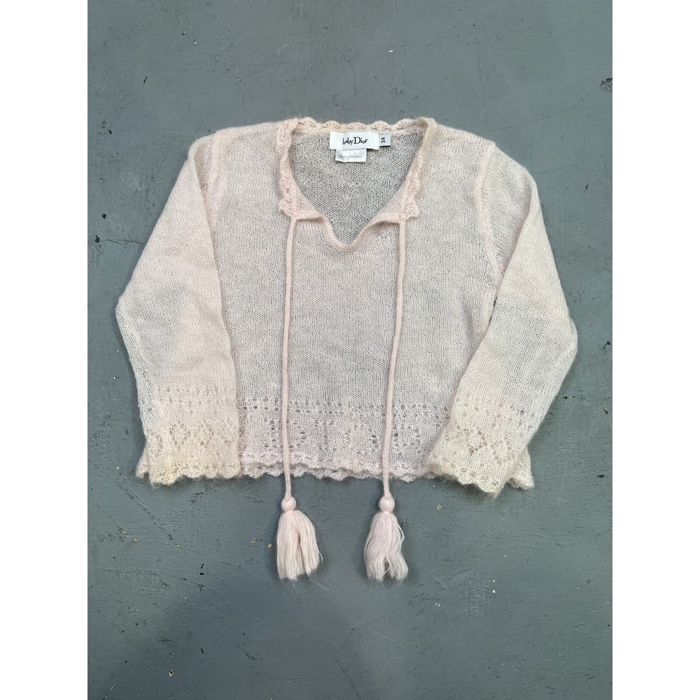 BABY DIOR SWEATER Mohair Pink Pullover LONG SLEEVE LIGHT Size‎ 3A
